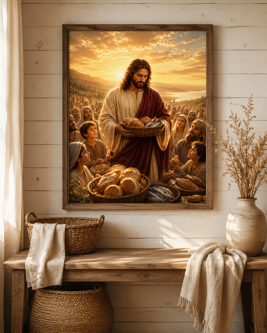 Five Loaves & Two Fish Matthew 14 Christian Wall Art