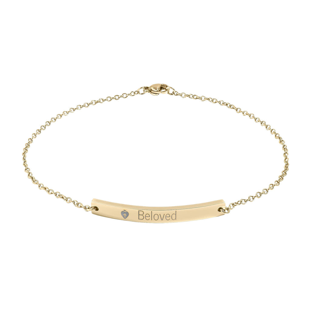 Curved Bar Anklet (Engraving) Black