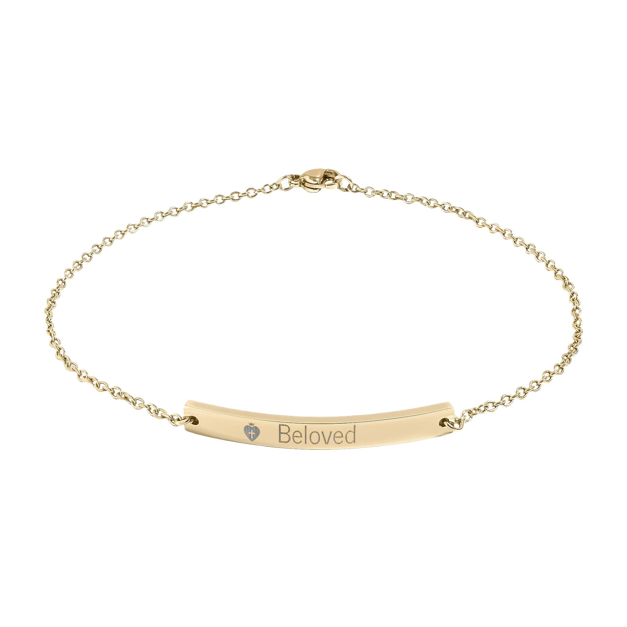 Curved Bar Anklet (Engraving) Black