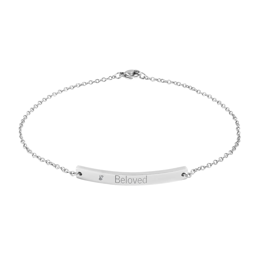 "Beloved" Christian Curved Bar Anklet (Engraving)
