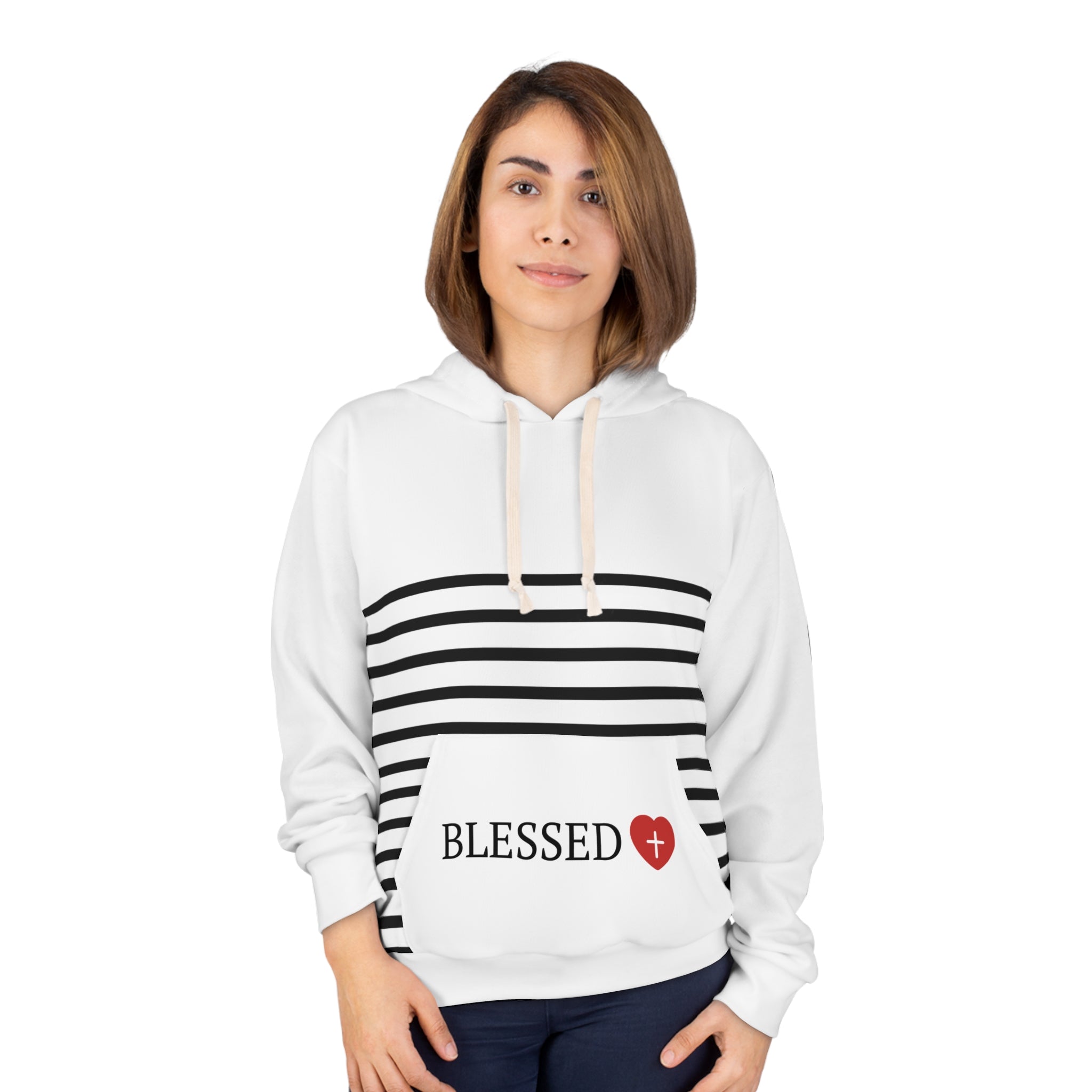 Unisex Pullover Hoodie (AOP) Overflow White
