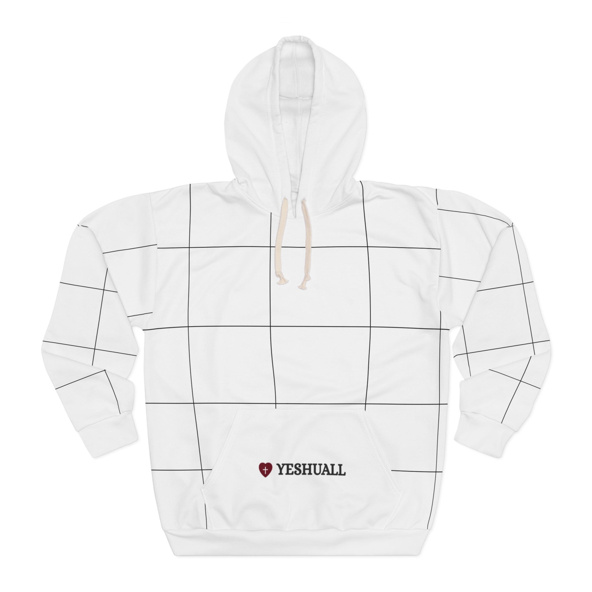 Unisex Pullover Hoodie (AOP) Overflow White