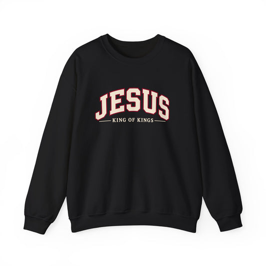 Jesus King of Kings Varsity Christian Crewneck