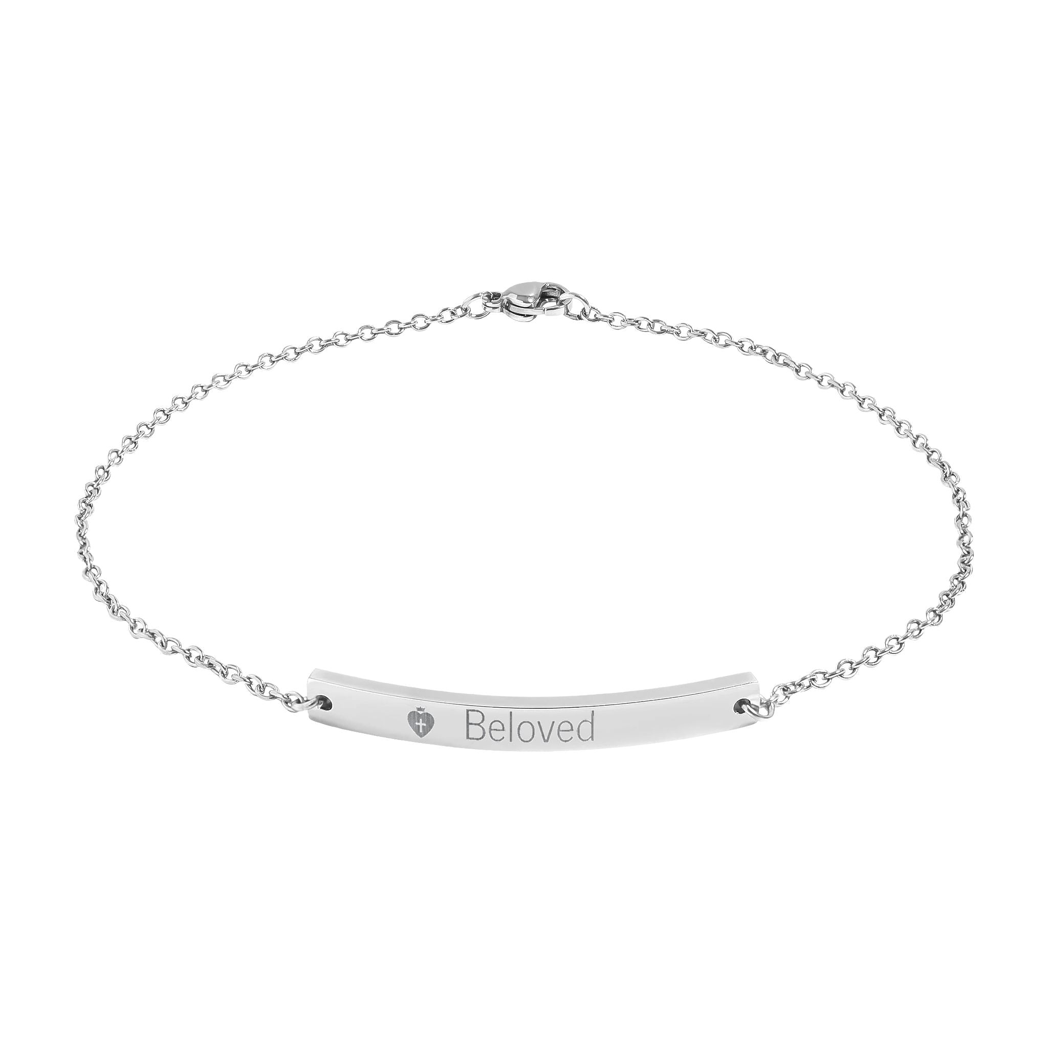Curved Bar Anklet (Engraving) Black