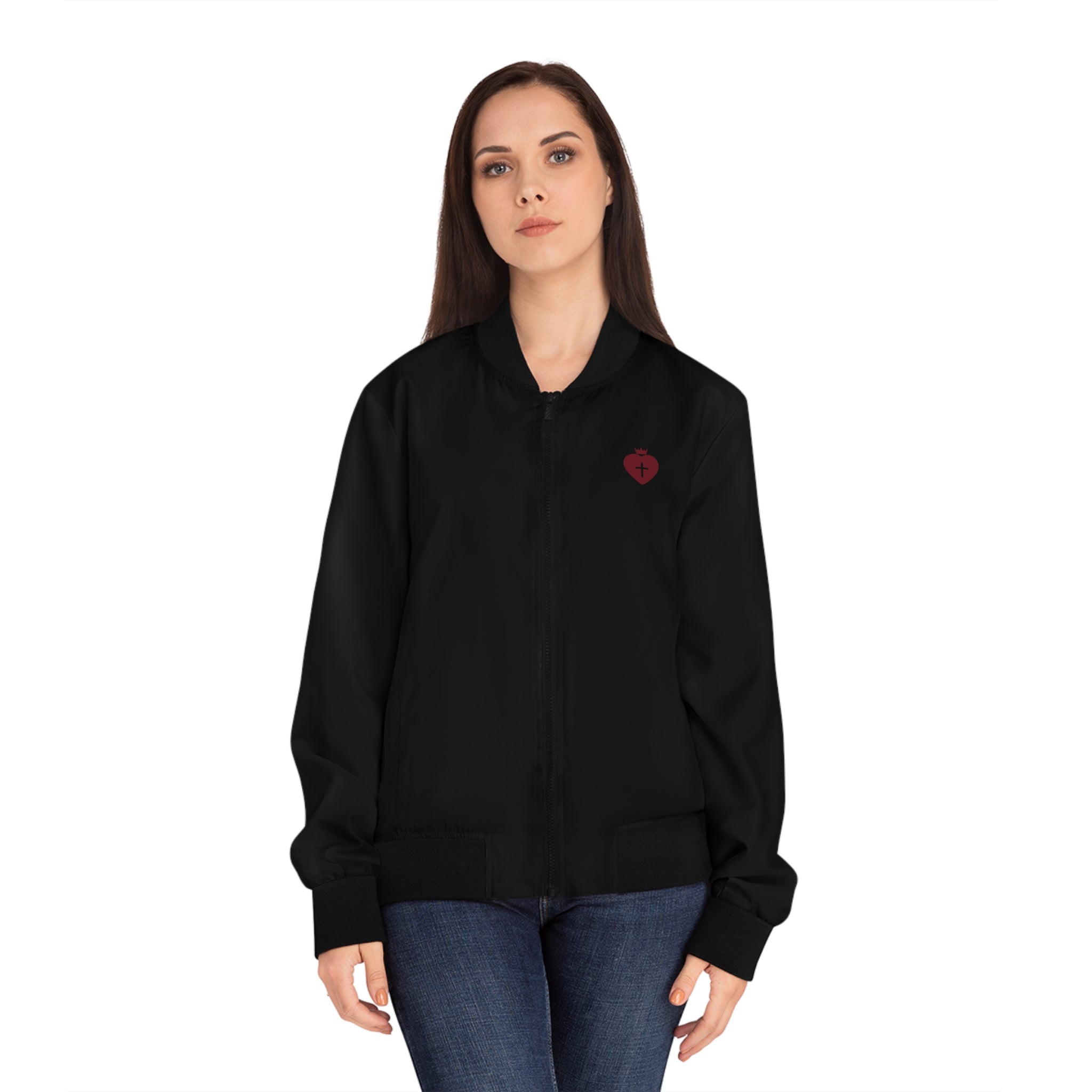 The King's Banner – Heart Cross Women's Bomber Jacket