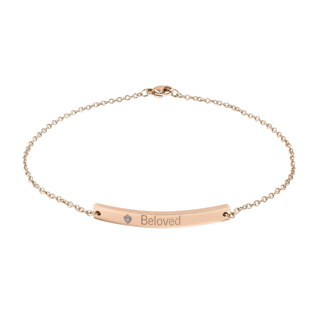 Curved Bar Anklet (Engraving) Black