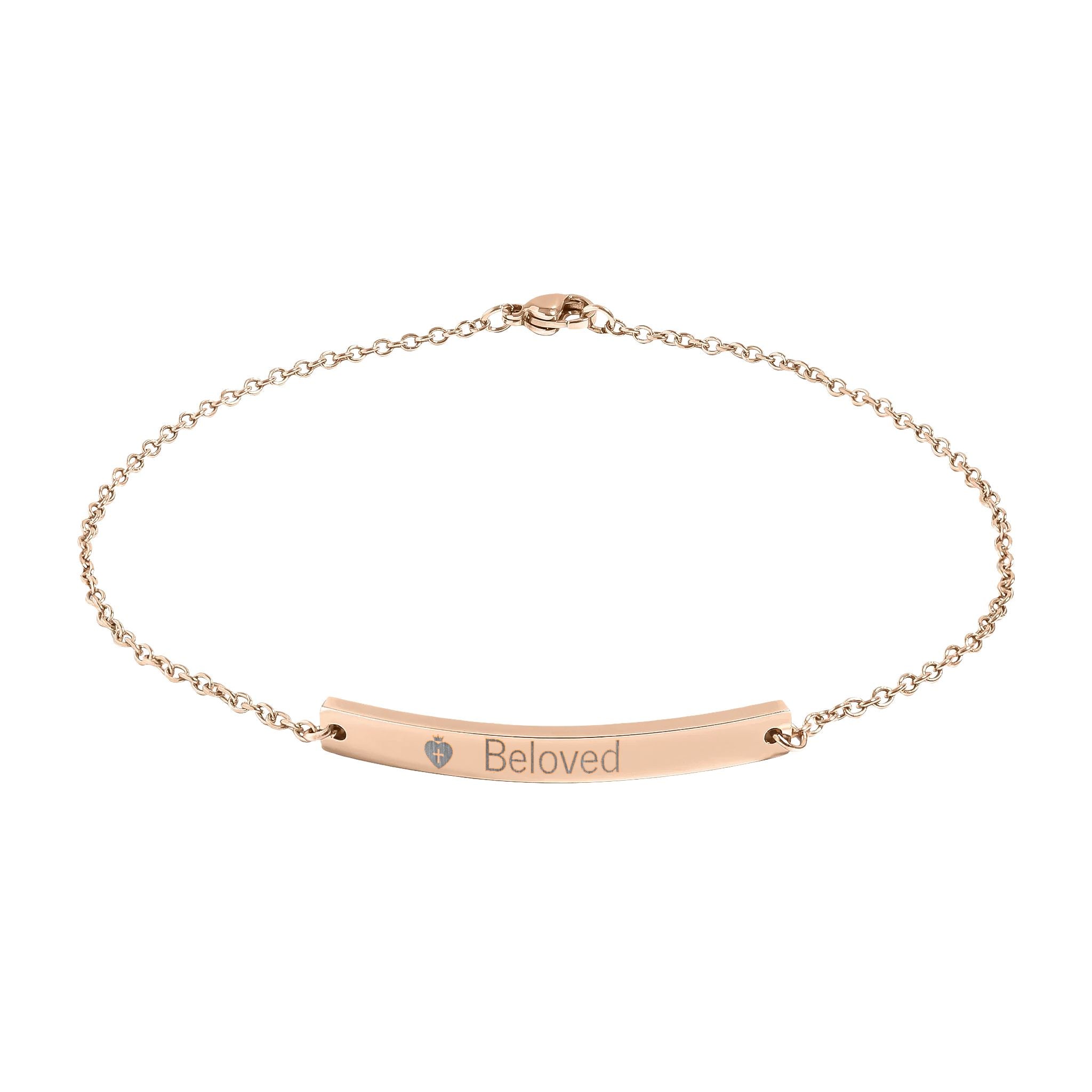 Curved Bar Anklet (Engraving) Black