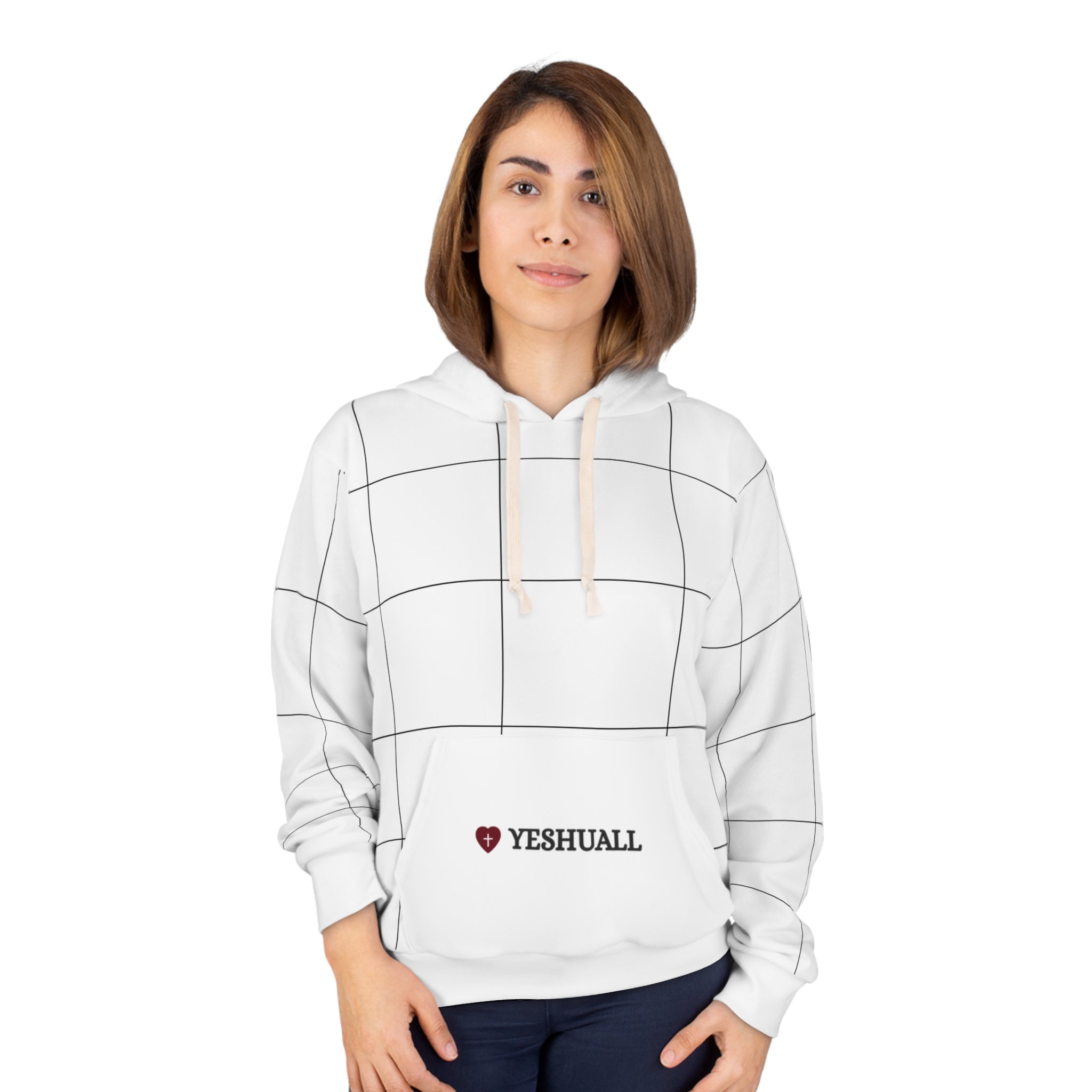 Unisex Pullover Hoodie (AOP) Overflow White