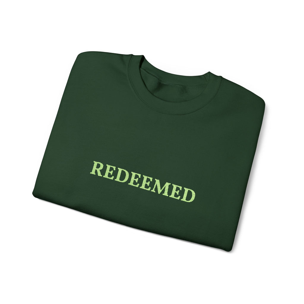 Christian Women's Crewneck "Redeemed"Sweatshirt Green