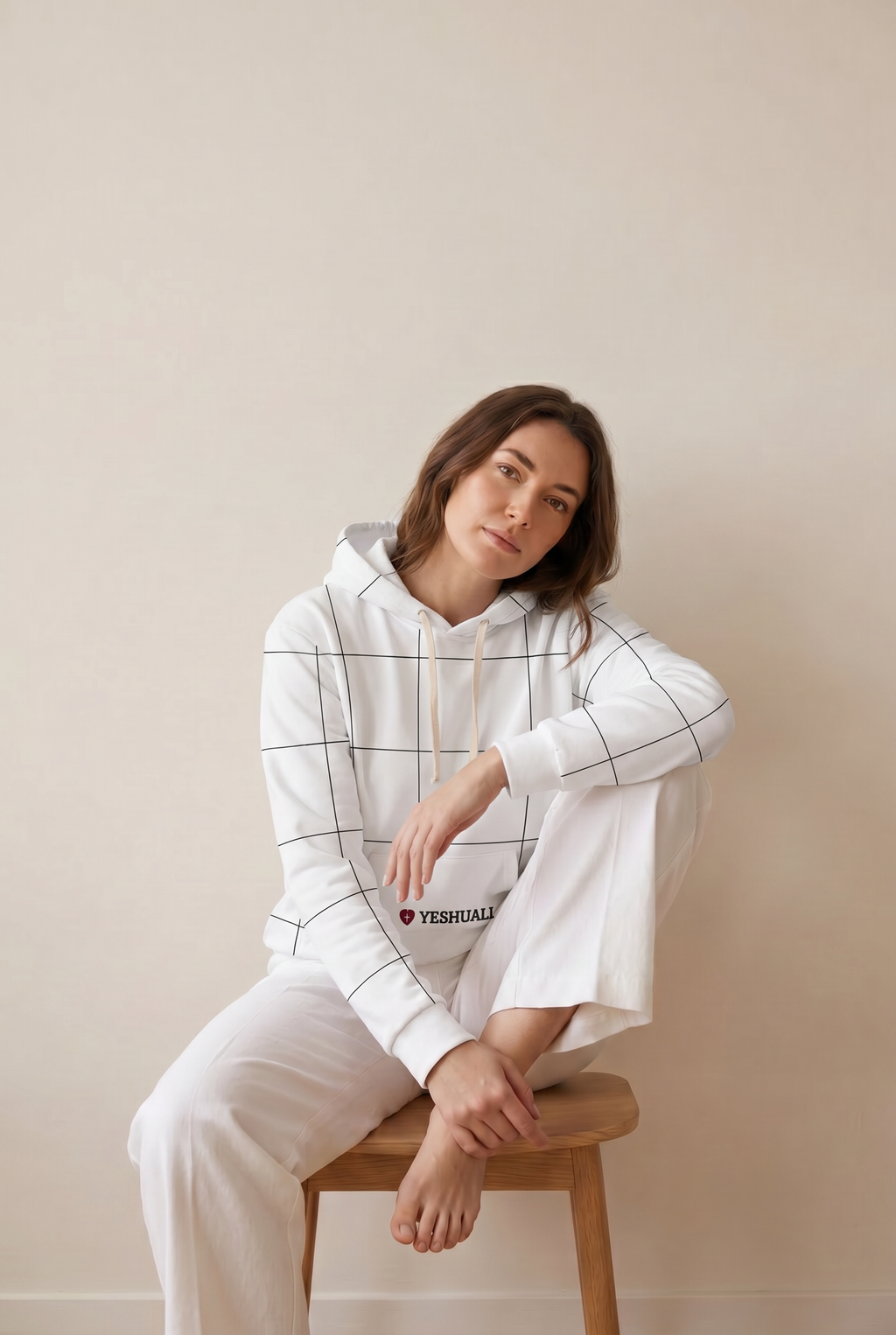 Unisex Pullover Hoodie (AOP) Overflow White