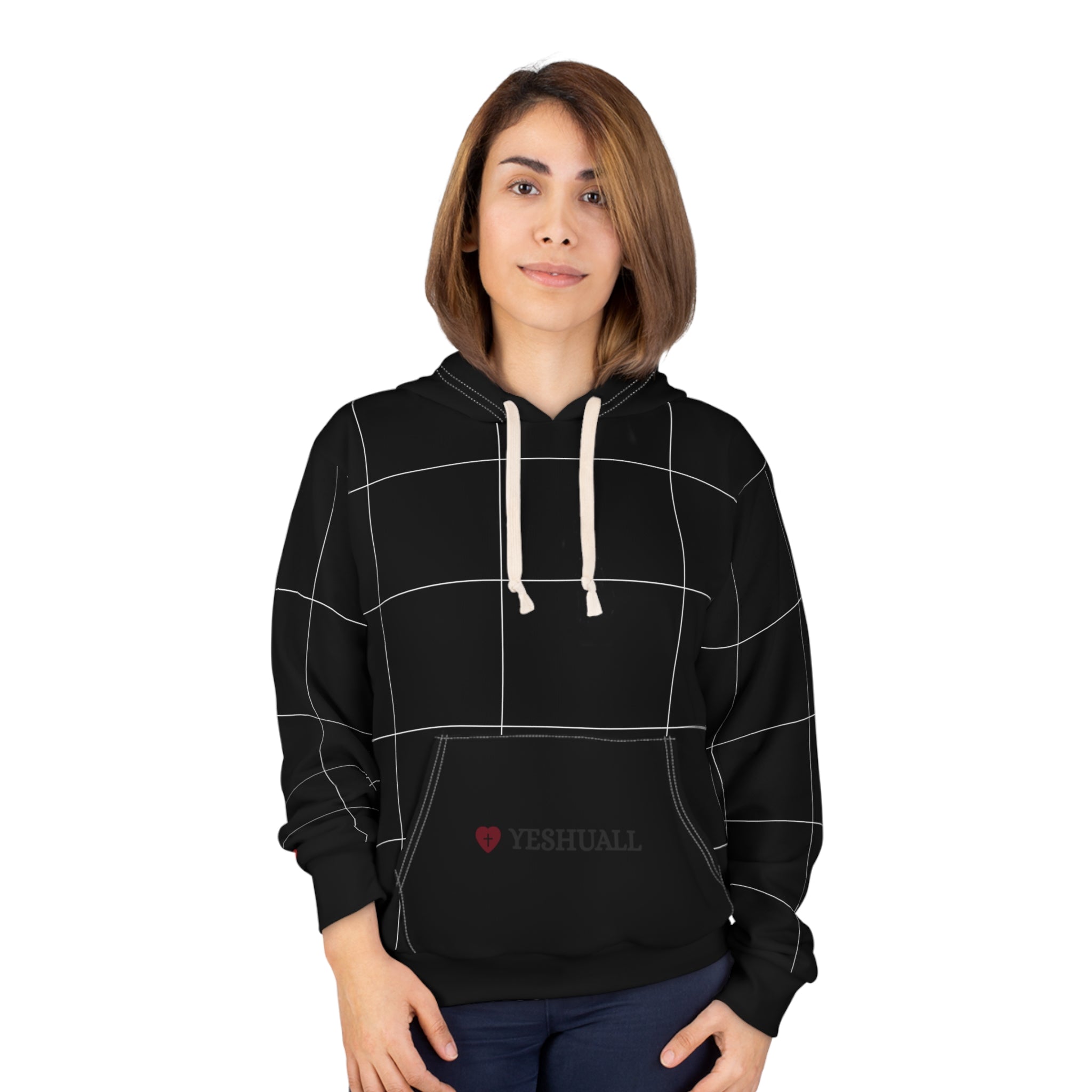 Unisex Pullover Hoodie (AOP) Overflow White