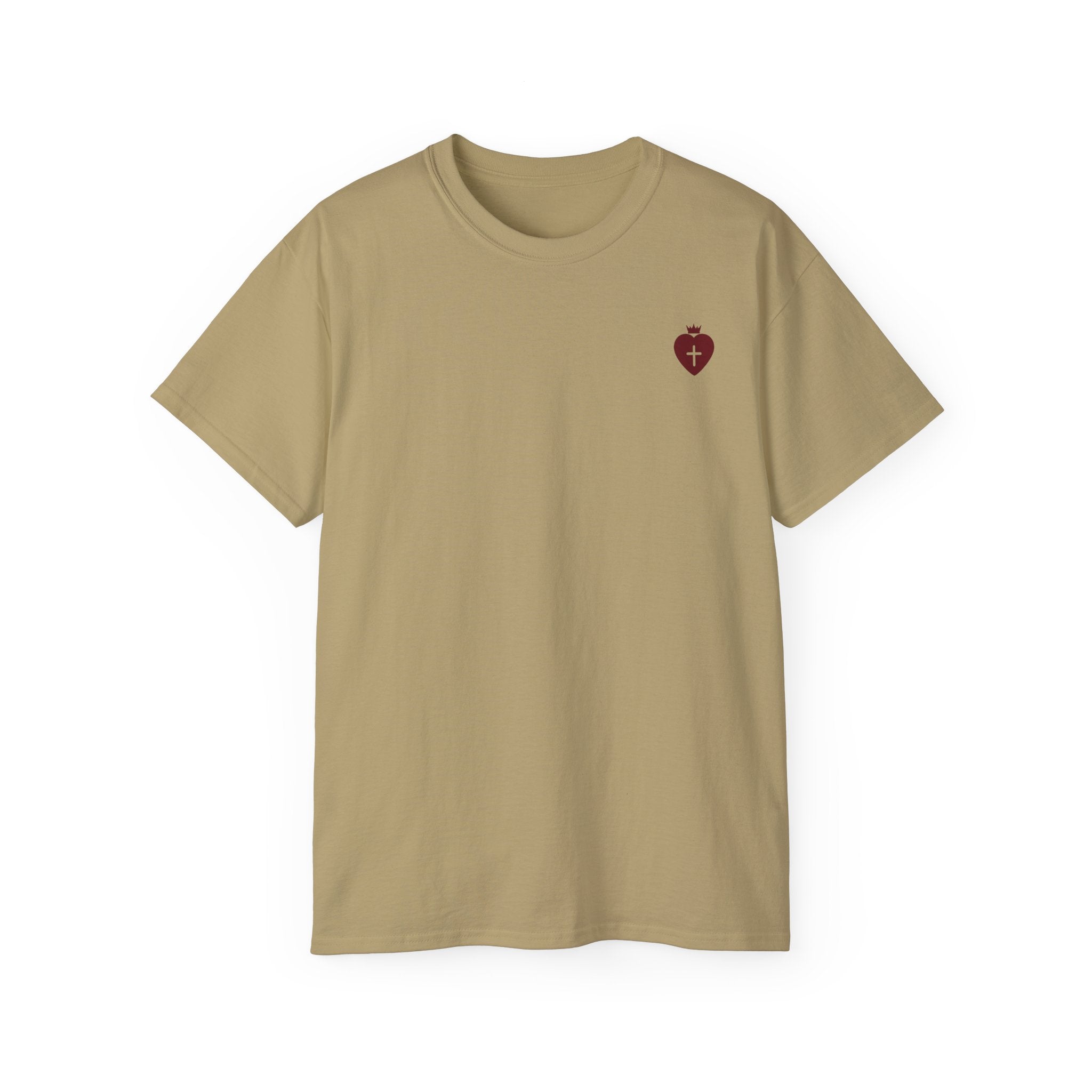 "Heart Cross" Christian Women's T-Shirt  Sand