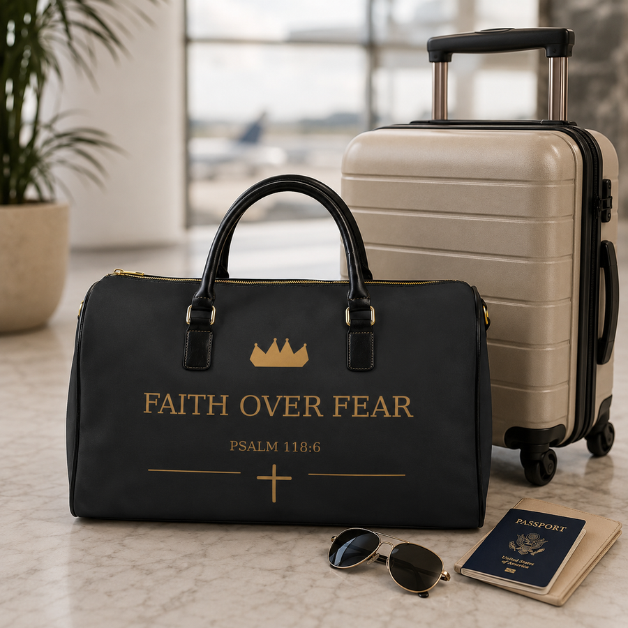 Faith Over Fear Psalm 118:6 Christian Duffel Bag