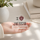 I Love Jesus Acrylic Christian Desk Sign
