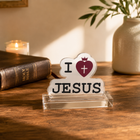 I Love Jesus Acrylic Christian Desk Sign