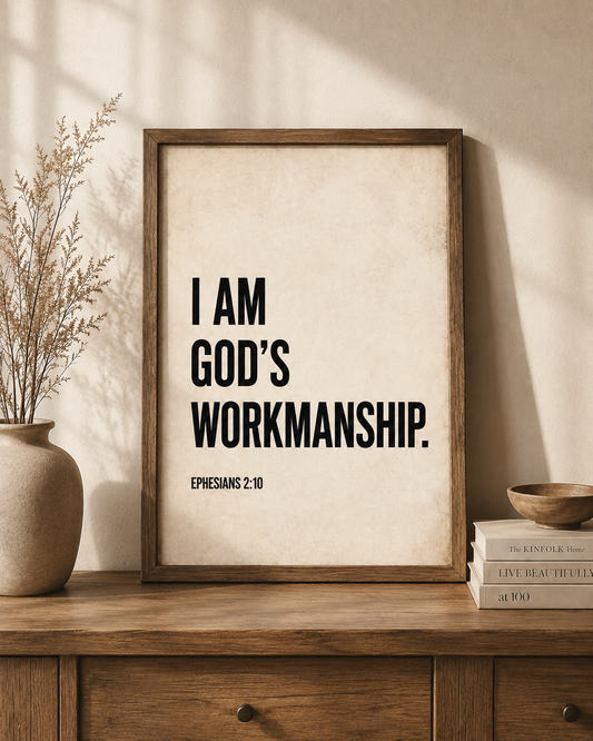 I Am God’s Workmanship Ephesians 2:10 Christian Wall Art