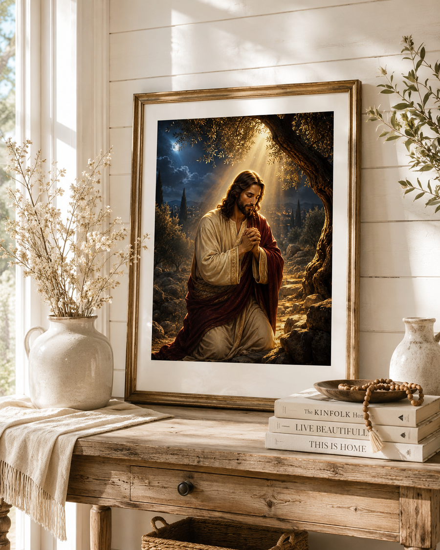 Gethsemane Jesus Praying Christian Wall Art Matthew 26