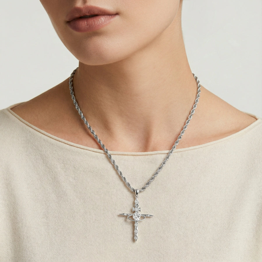 Divine Cross Statement Necklace