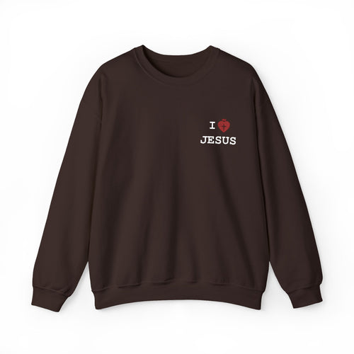 I LOVE JESUS Crewneck Sweatshirt Shadow color