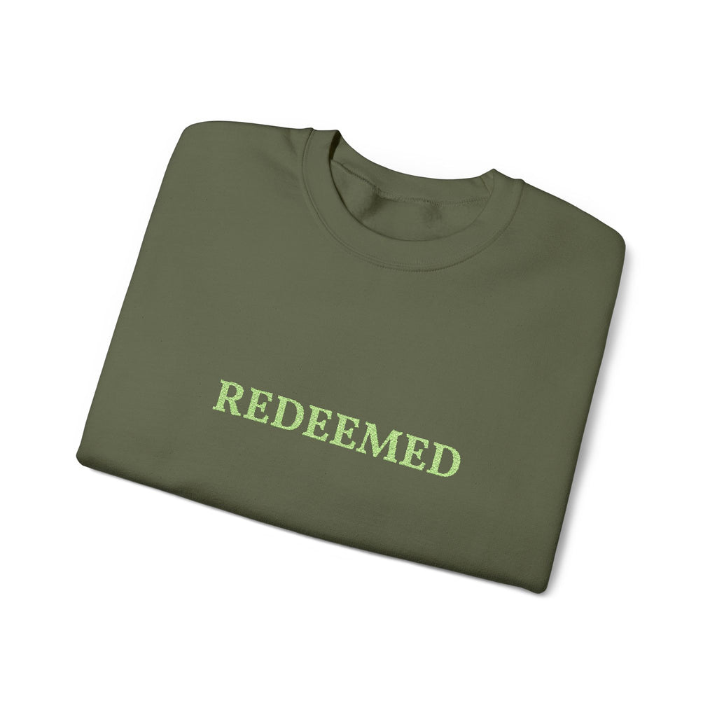 Christian Women's Crewneck "Redeemed"Sweatshirt Green