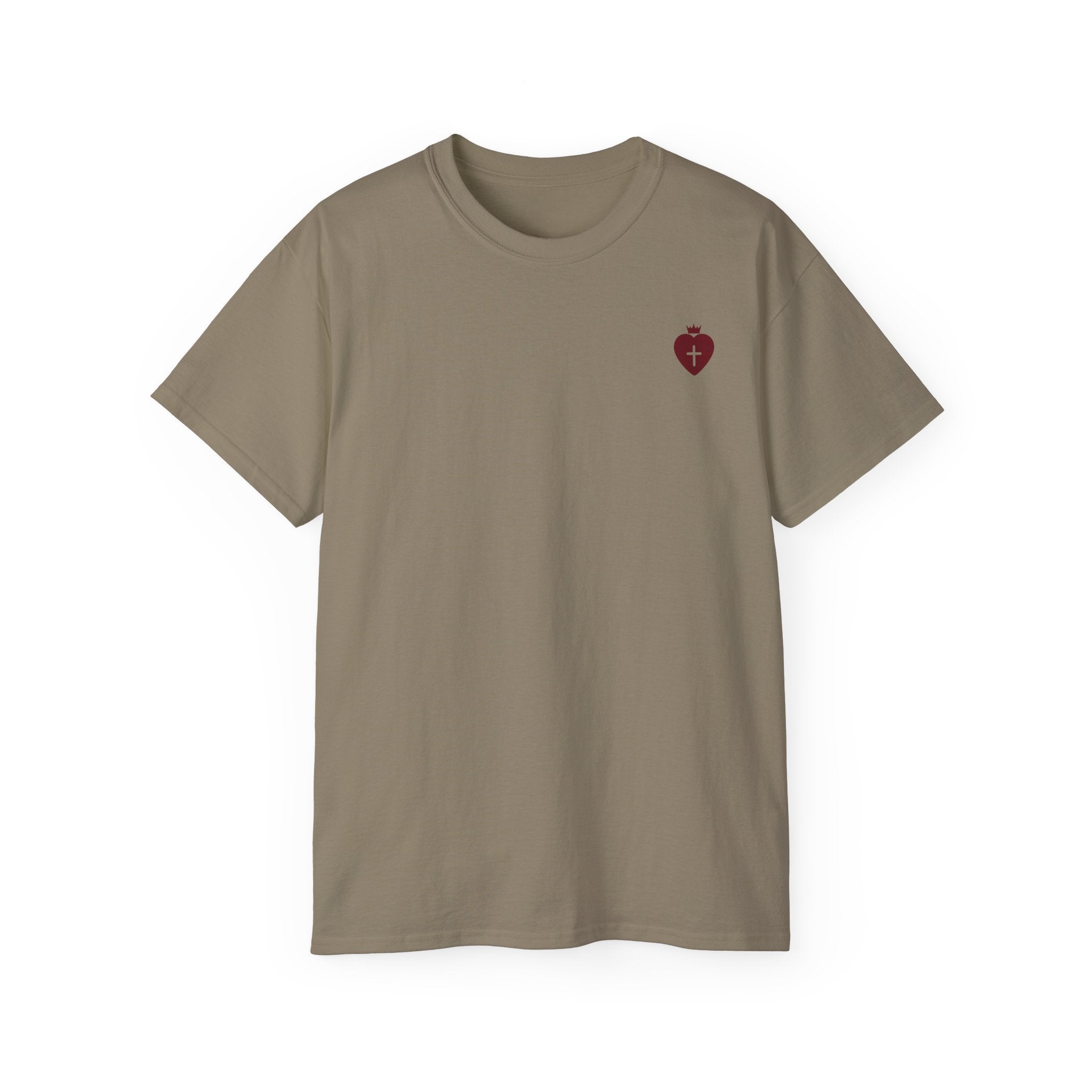 "Heart Cross" Christian Women's T-Shirt  Sand