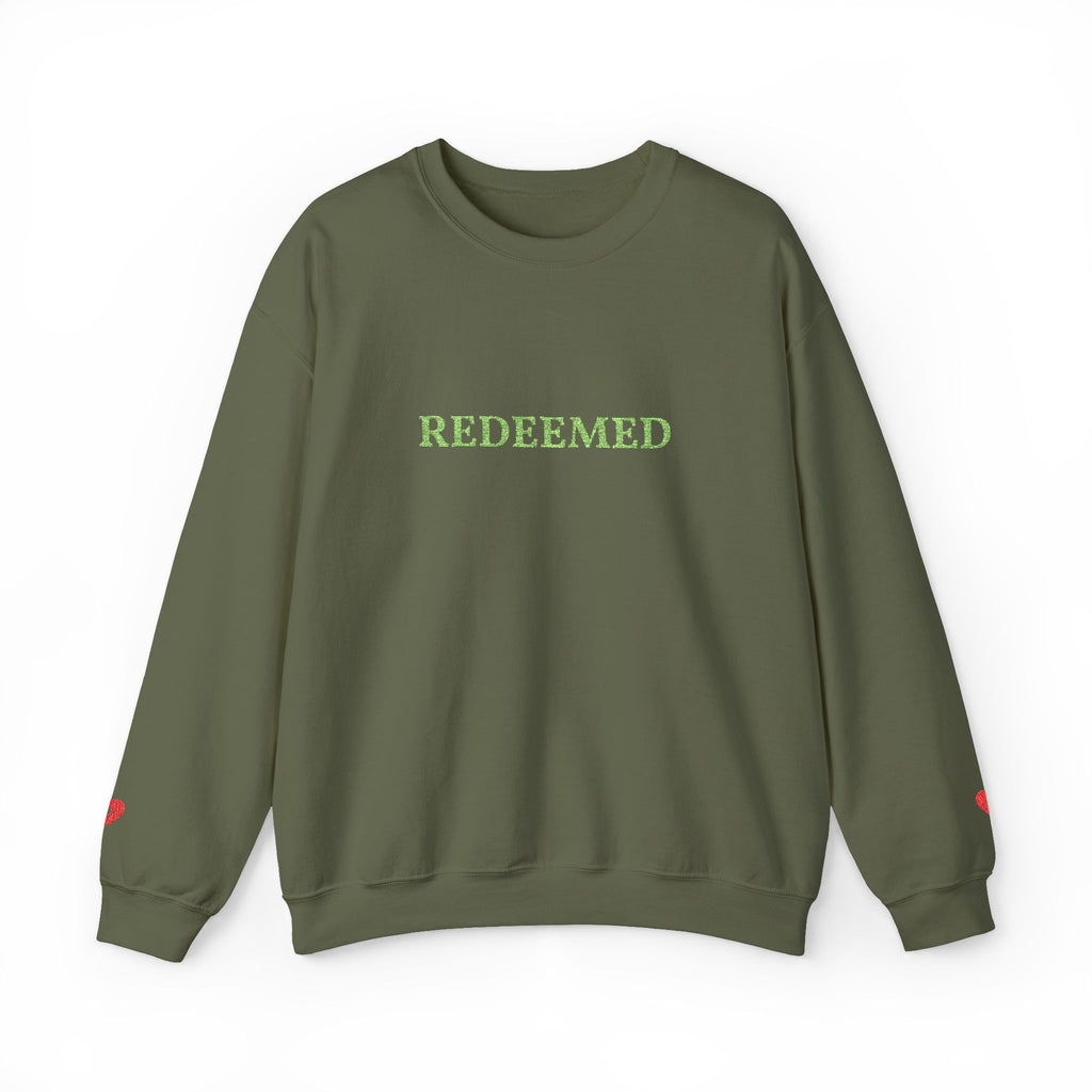 Christian Women's Crewneck "Redeemed"Sweatshirt Green