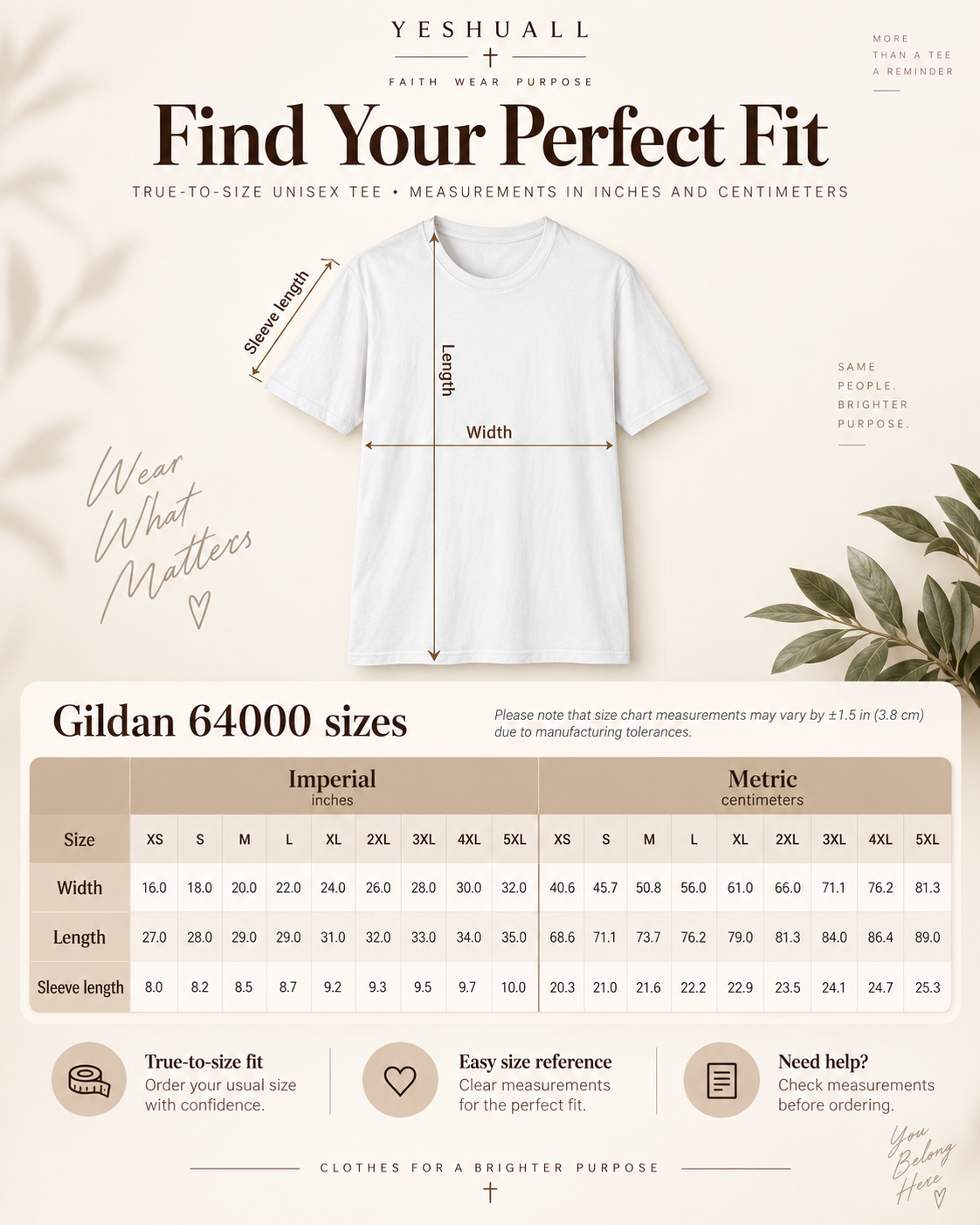 T-shirt size guide