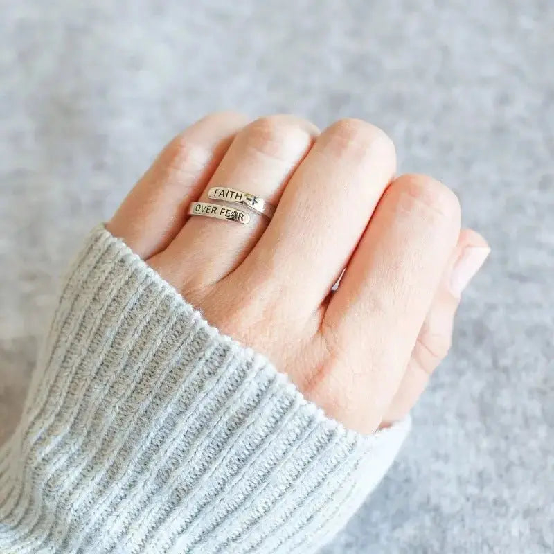 Alloy geometric cross ring - YESHUALL