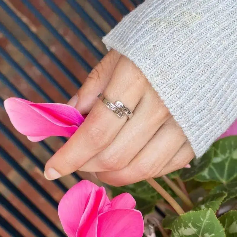 Alloy geometric cross ring - YESHUALL