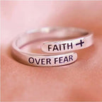 Alloy geometric cross ring - YESHUALL