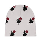 Christian baby beanie print detail, faith newborn hat close-up