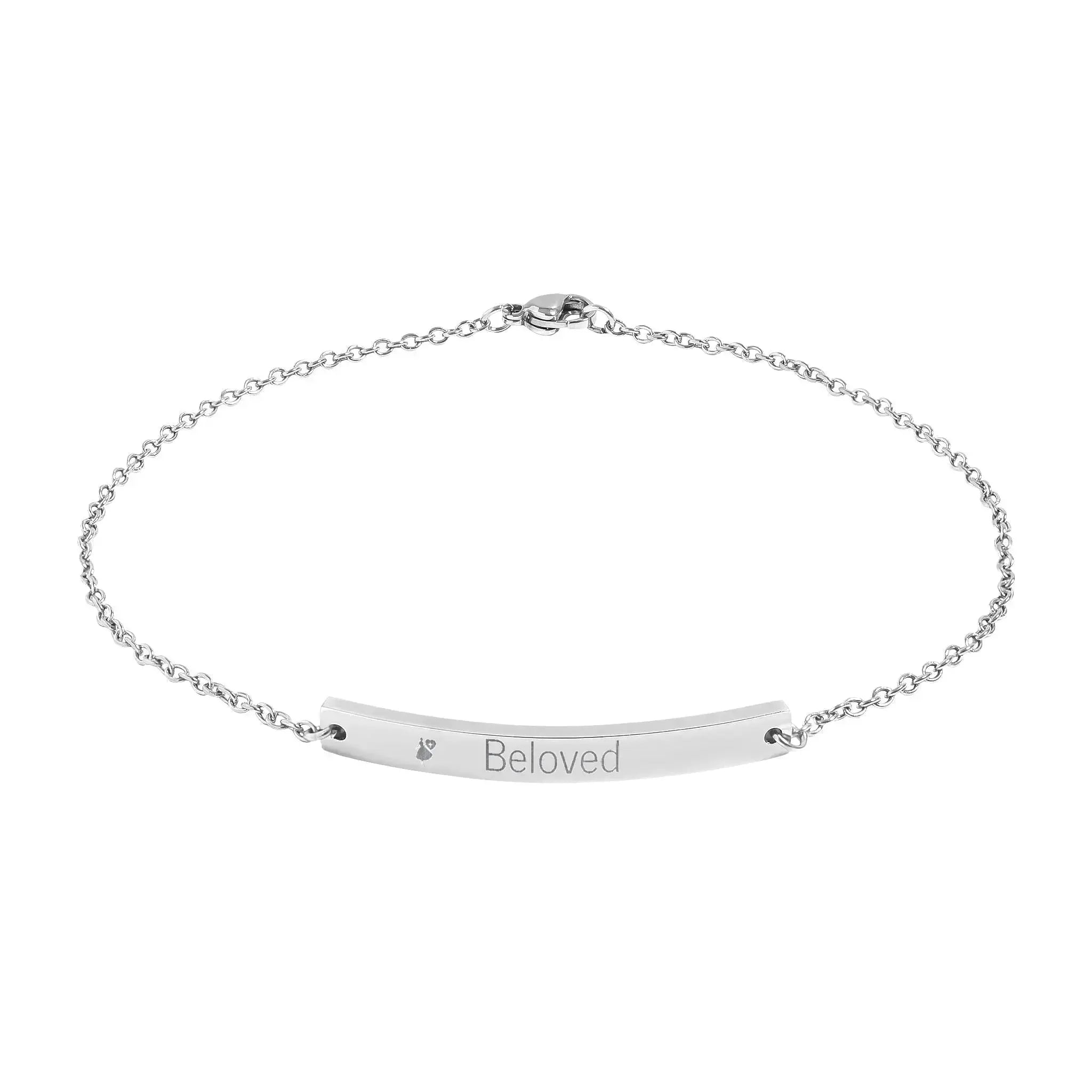 "Beloved" Christian Curved Bar Anklet (Engraving) - YESHUALL