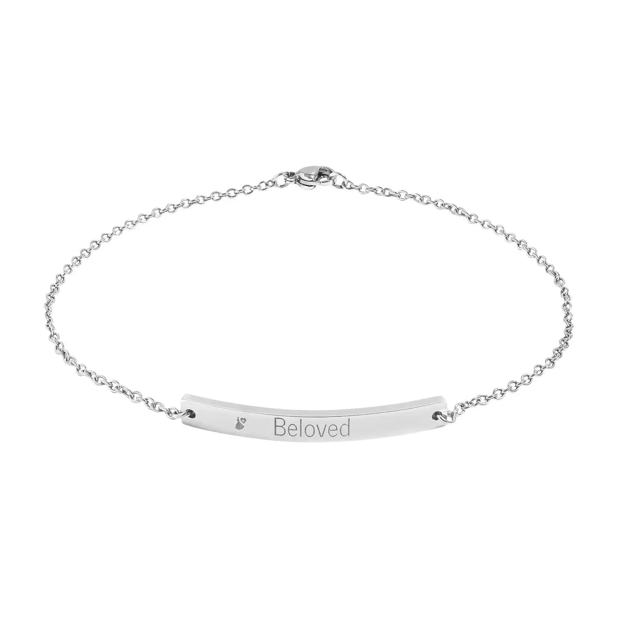 "Beloved" Christian Curved Bar Anklet (Engraving) - YESHUALL