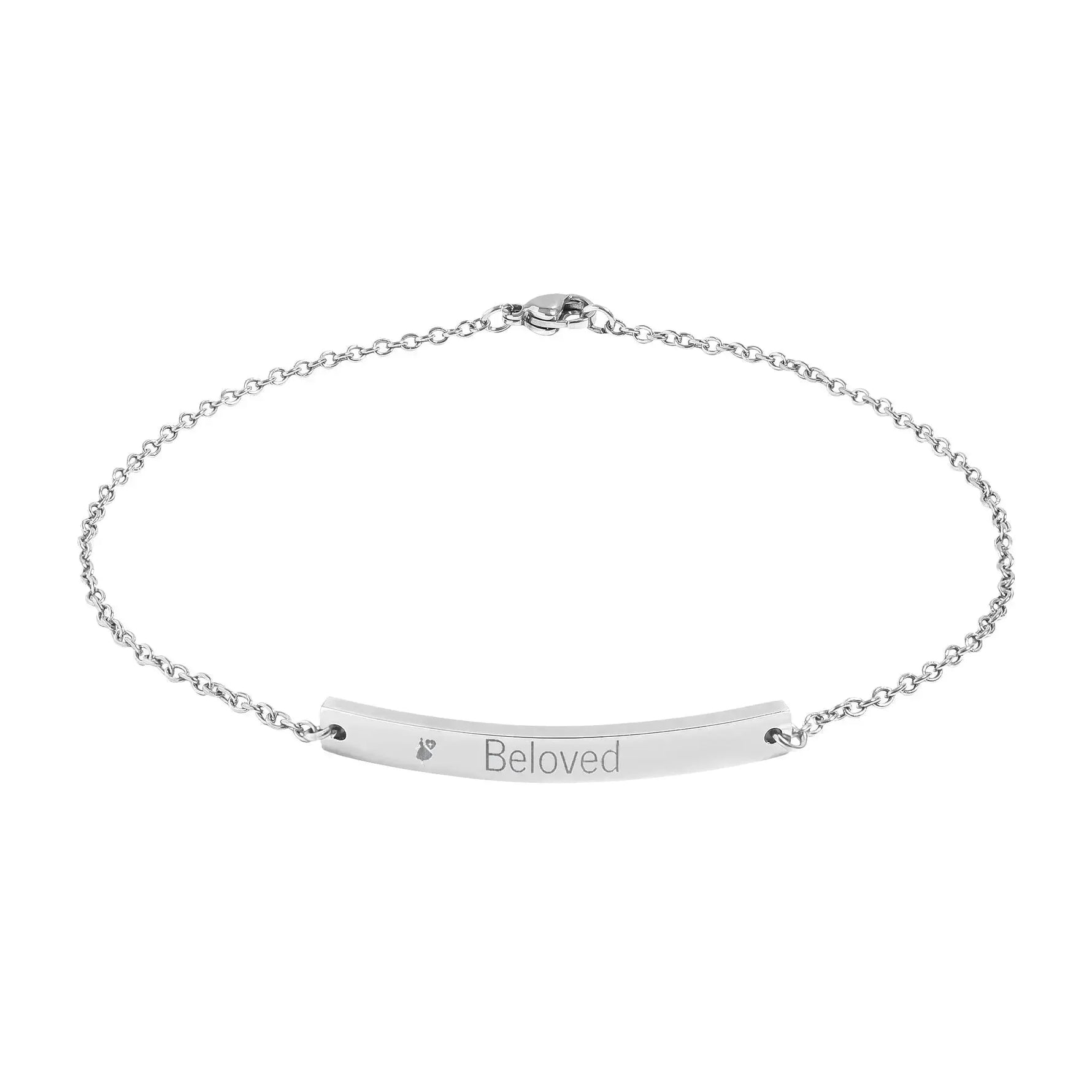 "Beloved" Christian Curved Bar Anklet (Engraving) - YESHUALL