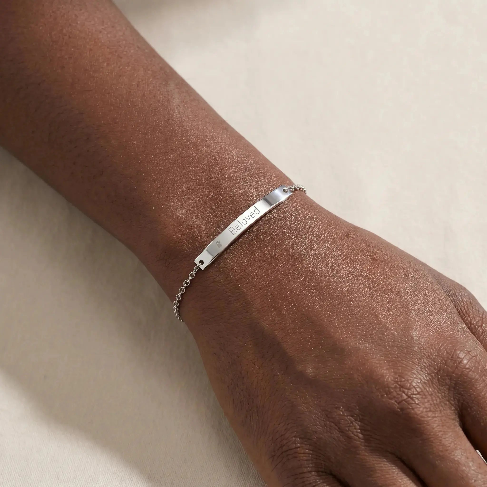 "Beloved" Christian Curved Bar Anklet (Engraving) - YESHUALL