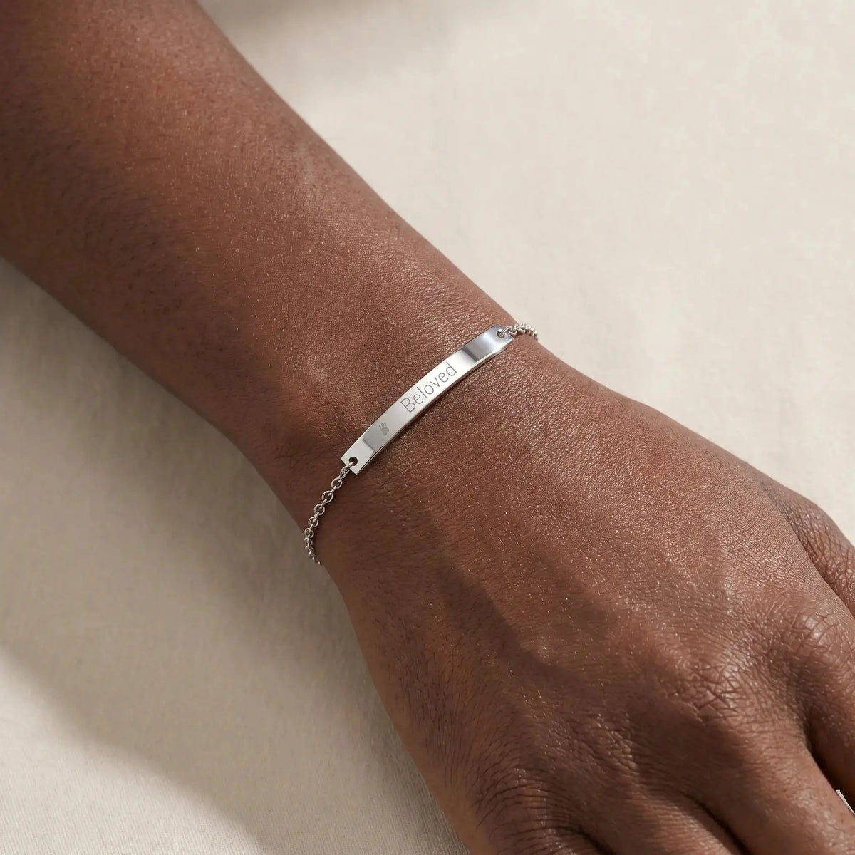 "Beloved" Christian Curved Bar Anklet (Engraving) - YESHUALL
