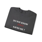 Bible truth crewneck on model front, Christian women YESHUALL
