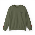 Faith crewneck sweatshirt flatlay, Bible verse women's apparel