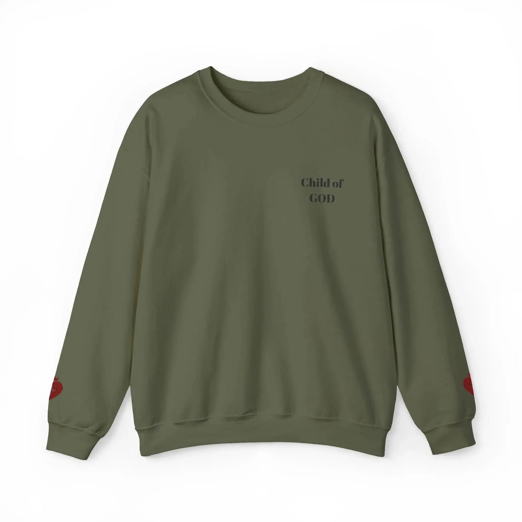 Faith crewneck sweatshirt flatlay, Bible verse women's apparel