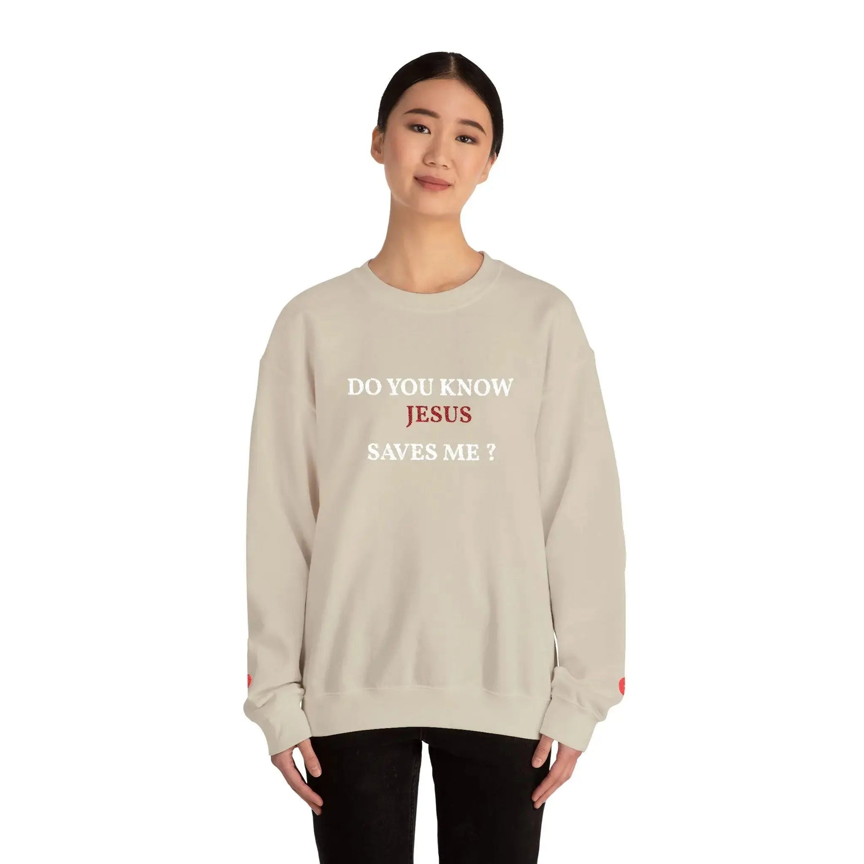Bible verse sweatshirt side view, Christian women's apparel