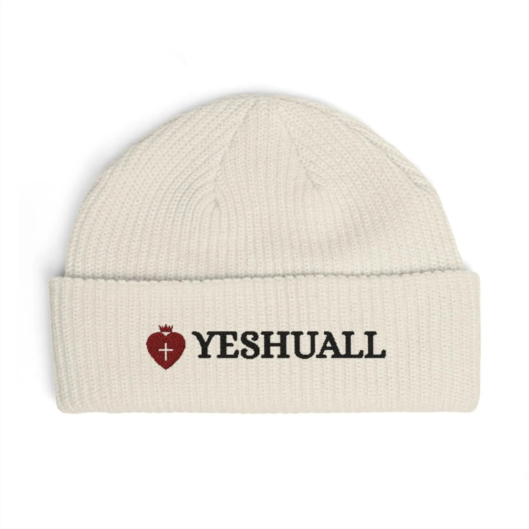Christian beanie side view, faith embroidered women's hat