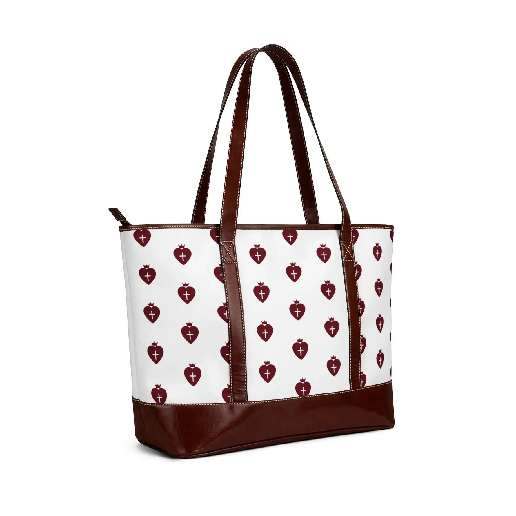 Woman carrying Christian faith tote bag, religious gift for her