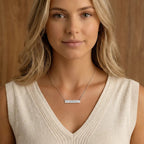 Christian Heart Cross Horizontal Bar Necklace (Engraving) - YESHUALL