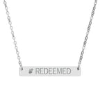 Christian Heart Cross Horizontal Bar Necklace (Engraving) - YESHUALL
