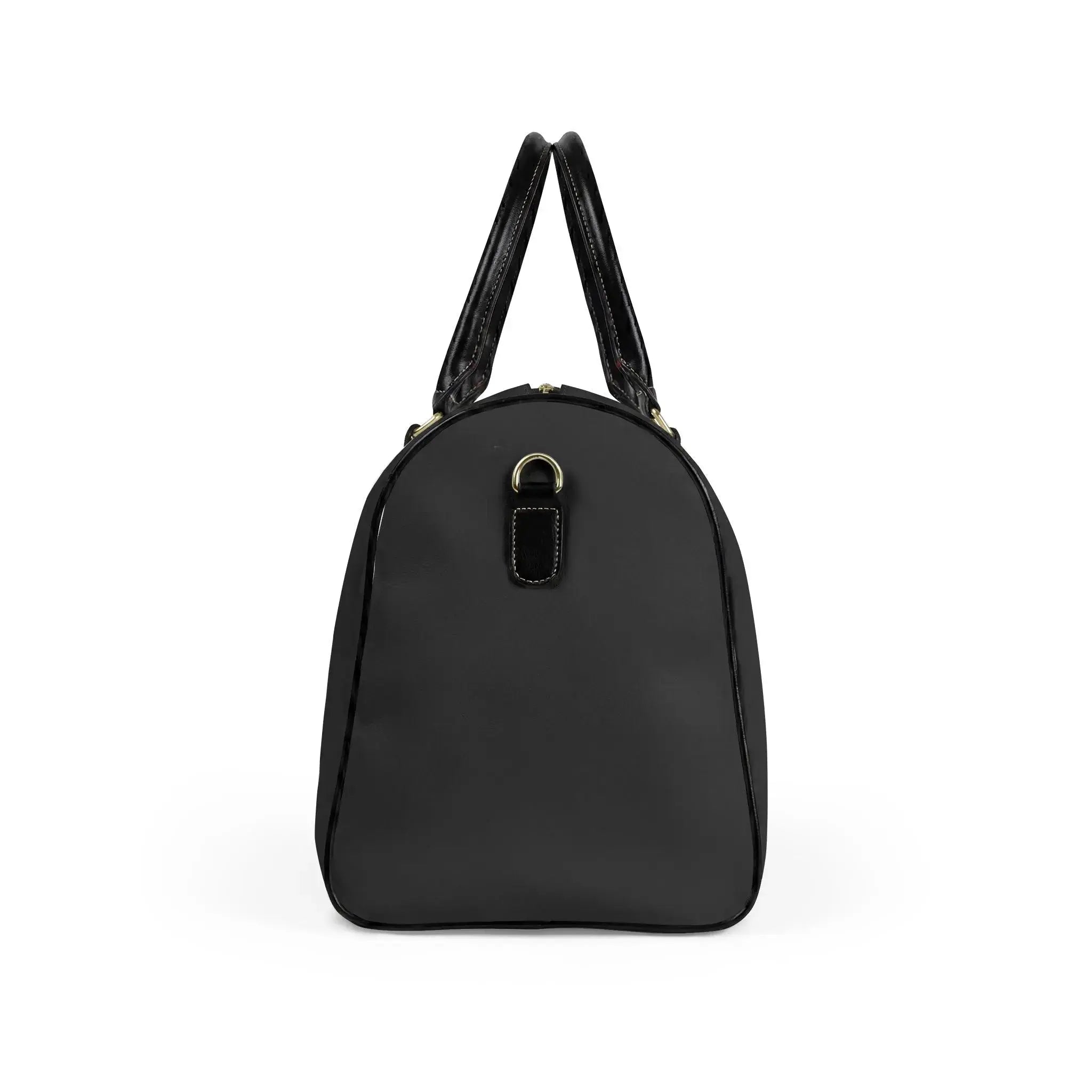 Woman carrying Heart Cross leather travel bag, Christian gift