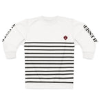 Heart Cross sweatshirt print detail close-up, Christian women's clothing