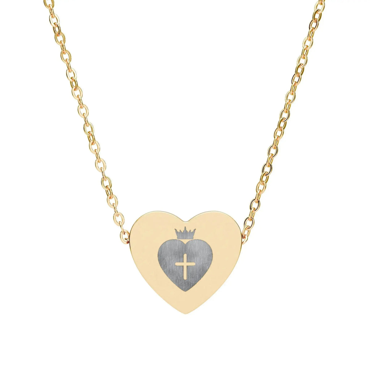 Christian Heart Necklace (Engraving) YESHUALL - YESHUALL