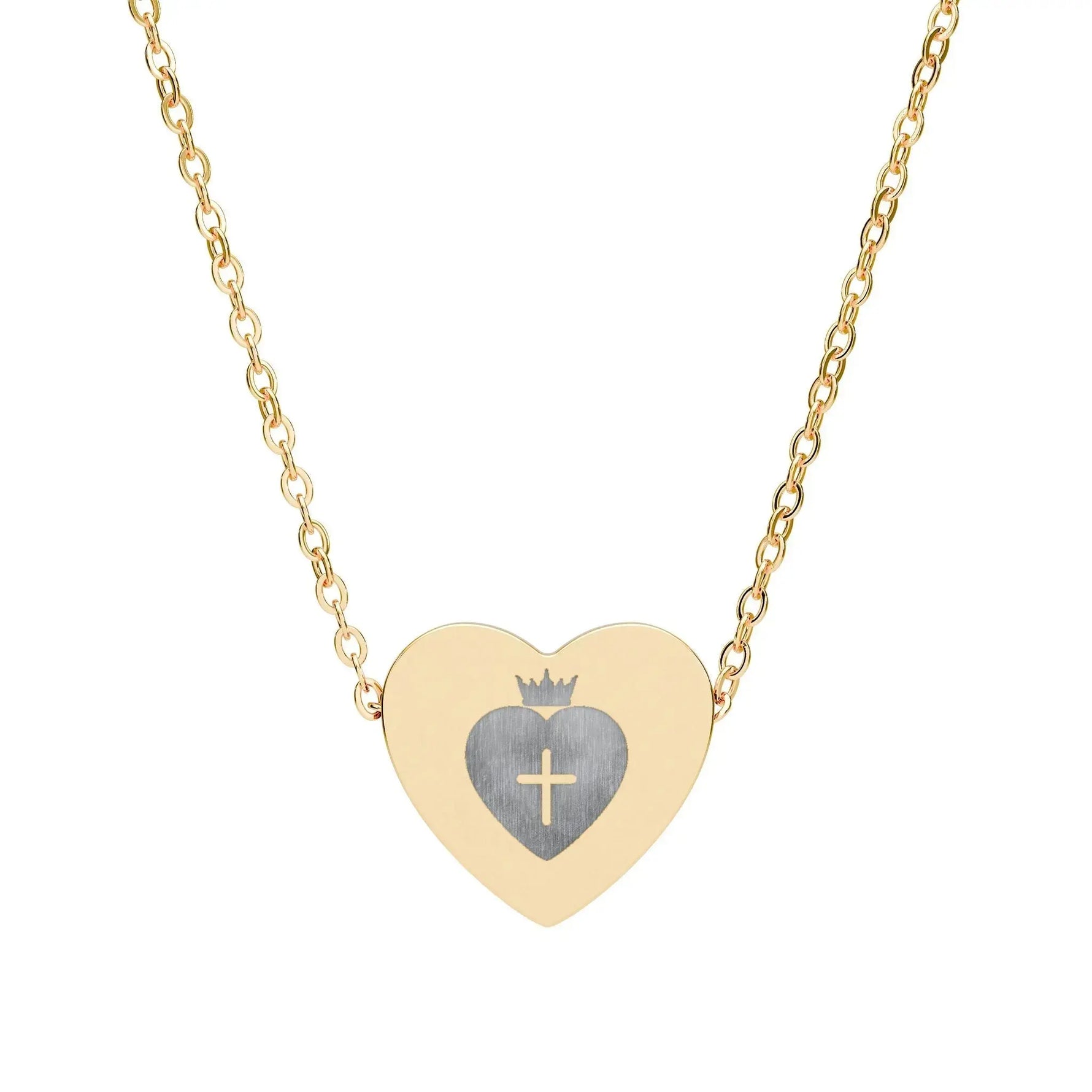 Christian Heart Necklace (Engraving) YESHUALL - YESHUALL