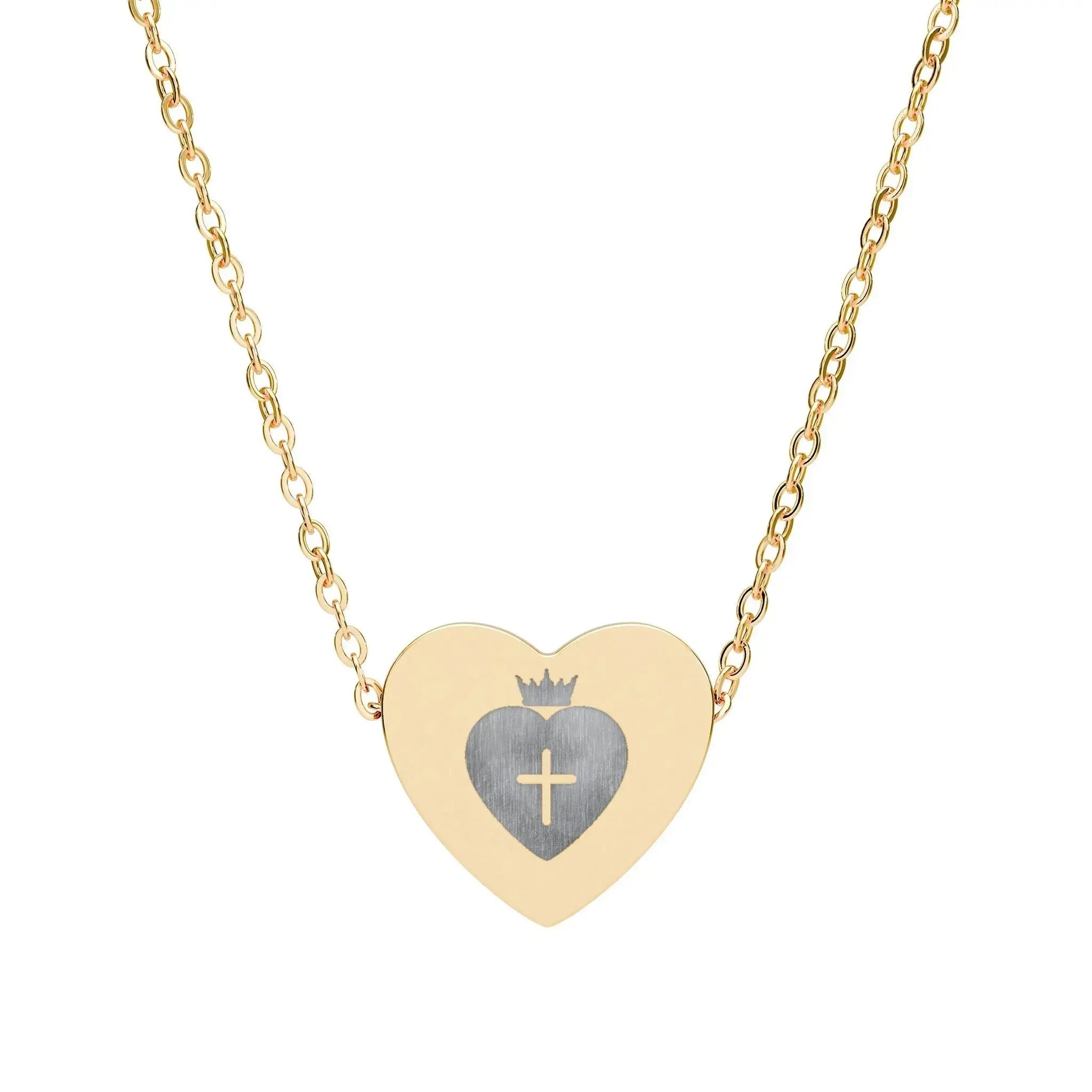 Christian Heart Necklace (Engraving) YESHUALL - YESHUALL