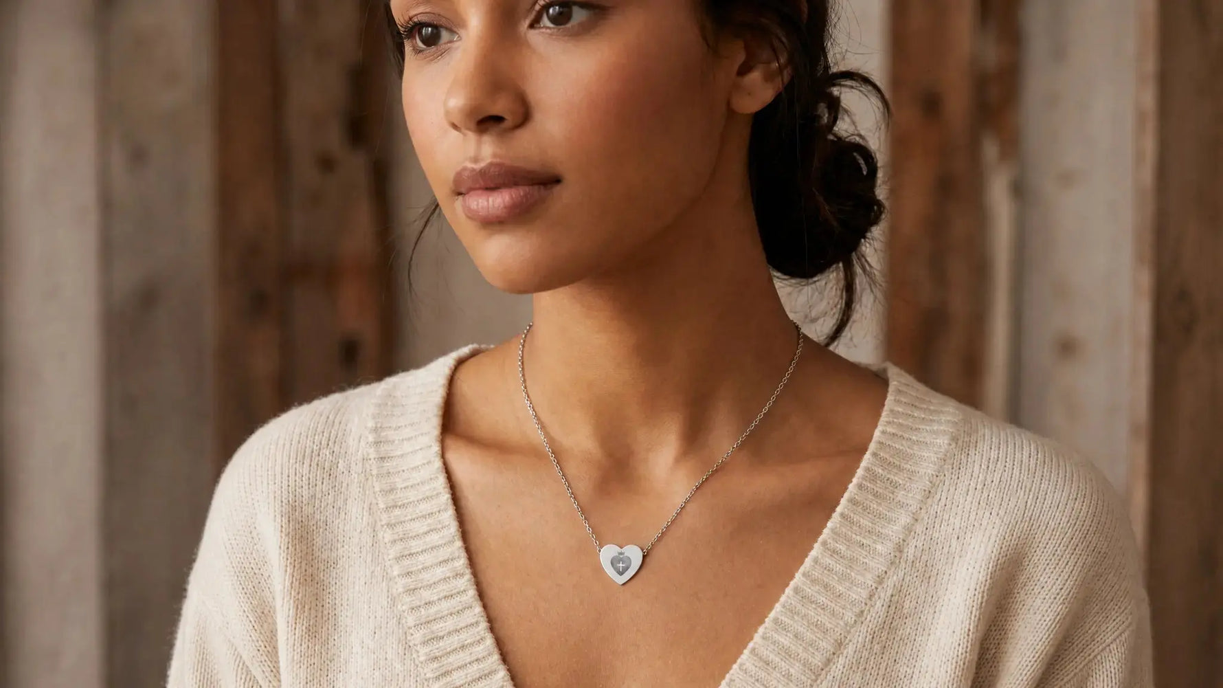 Christian Heart Necklace (Engraving) YESHUALL - YESHUALL